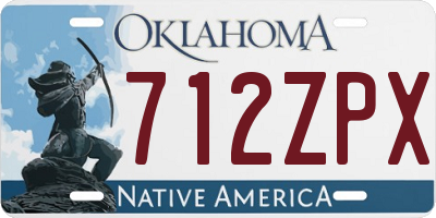 OK license plate 712ZPX
