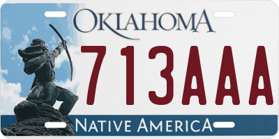 OK license plate 713AAA