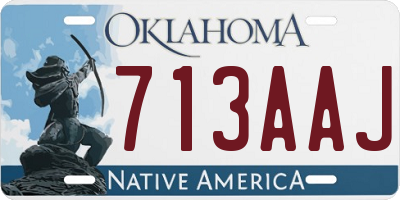 OK license plate 713AAJ