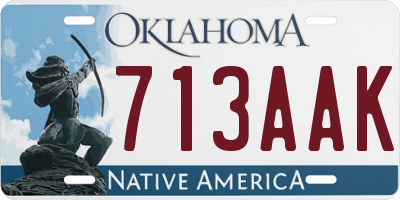 OK license plate 713AAK