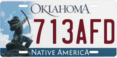 OK license plate 713AFD