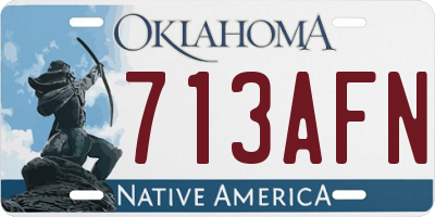 OK license plate 713AFN
