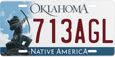 OK license plate 713AGL