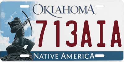 OK license plate 713AIA