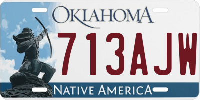 OK license plate 713AJW