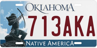 OK license plate 713AKA