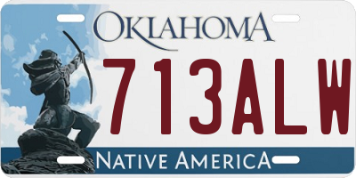 OK license plate 713ALW