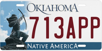 OK license plate 713APP