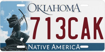OK license plate 713CAK