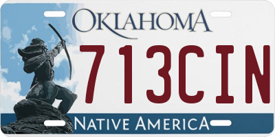 OK license plate 713CIN