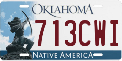 OK license plate 713CWI