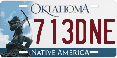 OK license plate 713DNE