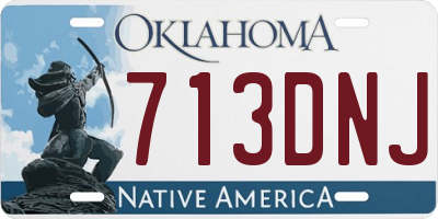 OK license plate 713DNJ