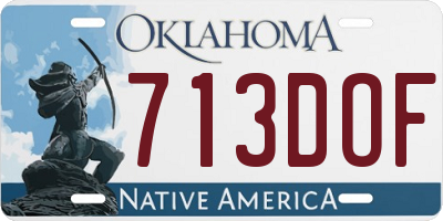 OK license plate 713DOF