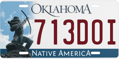 OK license plate 713DOI