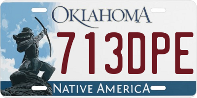 OK license plate 713DPE