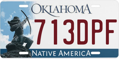 OK license plate 713DPF