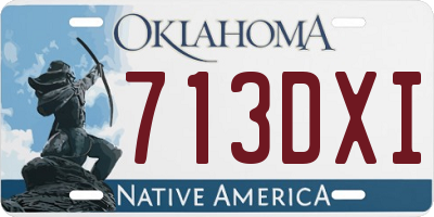 OK license plate 713DXI