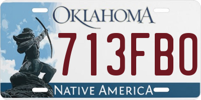 OK license plate 713FBO
