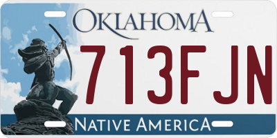OK license plate 713FJN