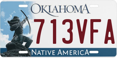 OK license plate 713VFA