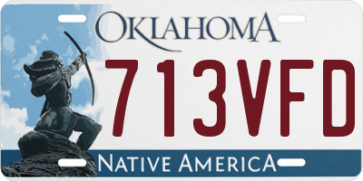OK license plate 713VFD