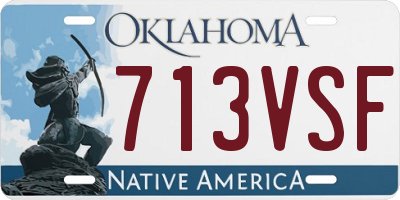 OK license plate 713VSF