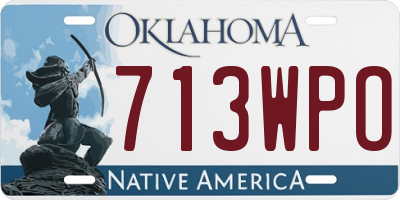 OK license plate 713WPO