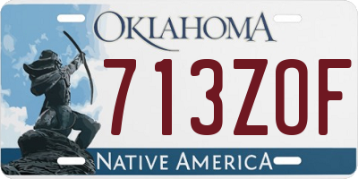 OK license plate 713ZOF