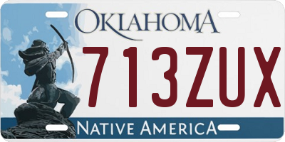 OK license plate 713ZUX