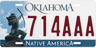 OK license plate 714AAA