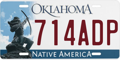 OK license plate 714ADP