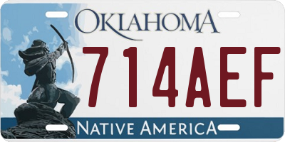 OK license plate 714AEF