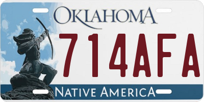 OK license plate 714AFA