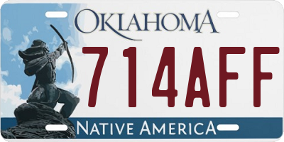 OK license plate 714AFF