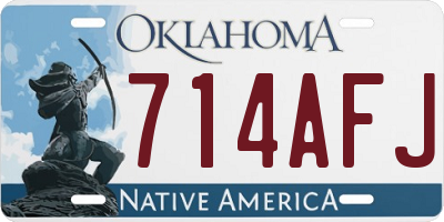 OK license plate 714AFJ