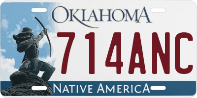 OK license plate 714ANC