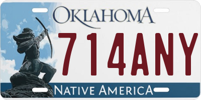 OK license plate 714ANY