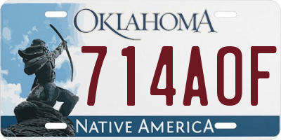 OK license plate 714AOF