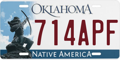 OK license plate 714APF