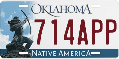 OK license plate 714APP