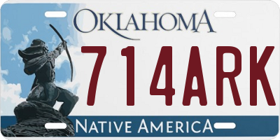 OK license plate 714ARK