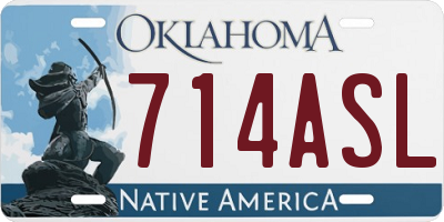 OK license plate 714ASL