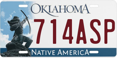 OK license plate 714ASP