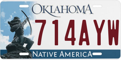 OK license plate 714AYW