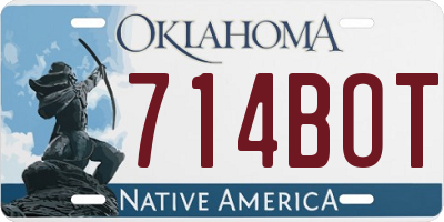 OK license plate 714BOT