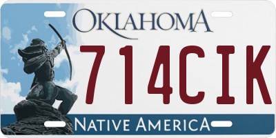 OK license plate 714CIK