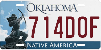 OK license plate 714DOF