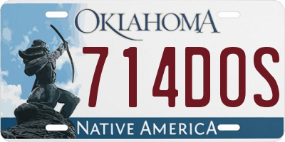 OK license plate 714DOS