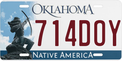 OK license plate 714DOY